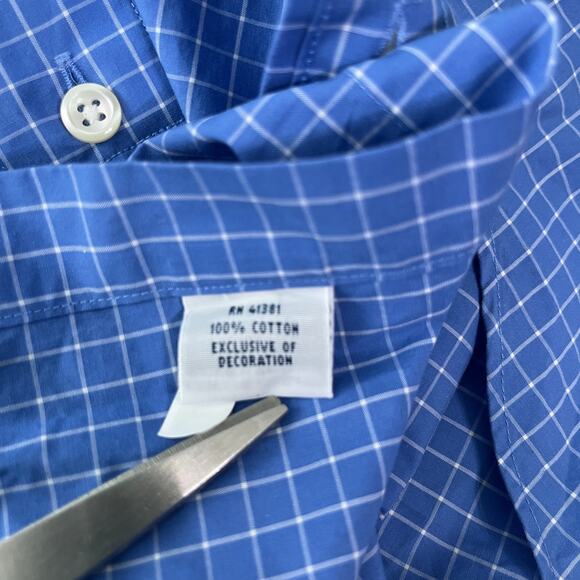 Ralph Lauren Dress Shirt Mens XL Blue White‎ Checkered Button Down Long Sleeves - Picture 7 of 10